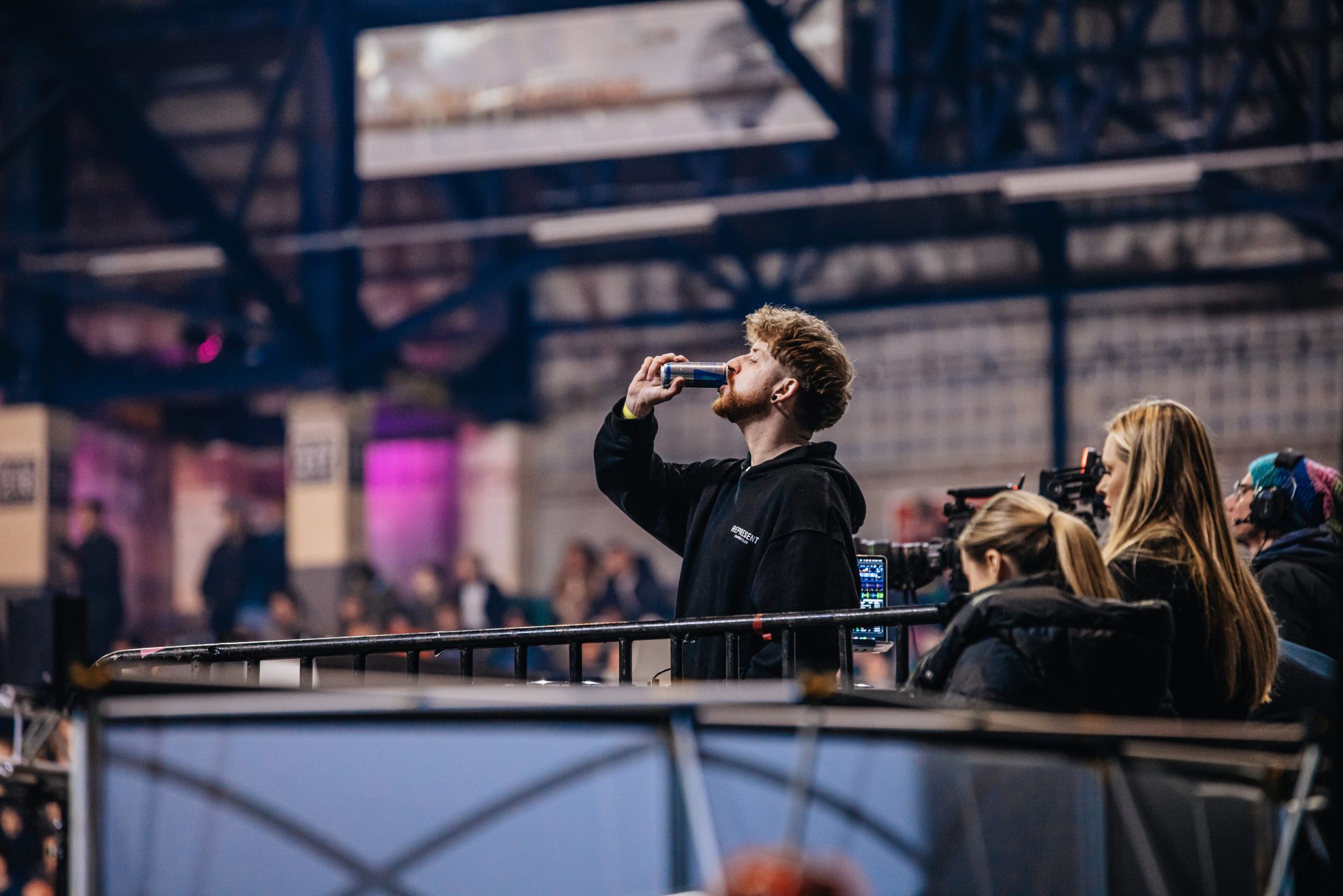 Man drinking from a can