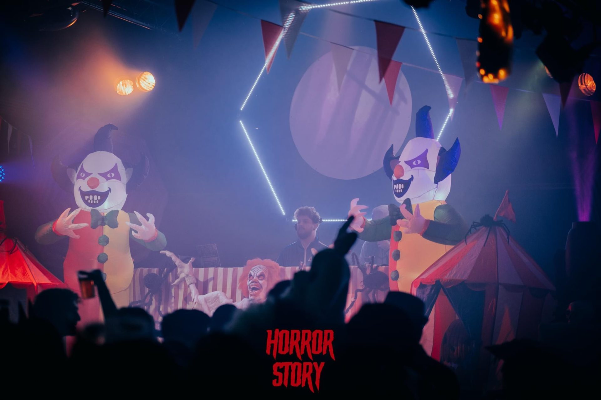 Creepy clowns at a party