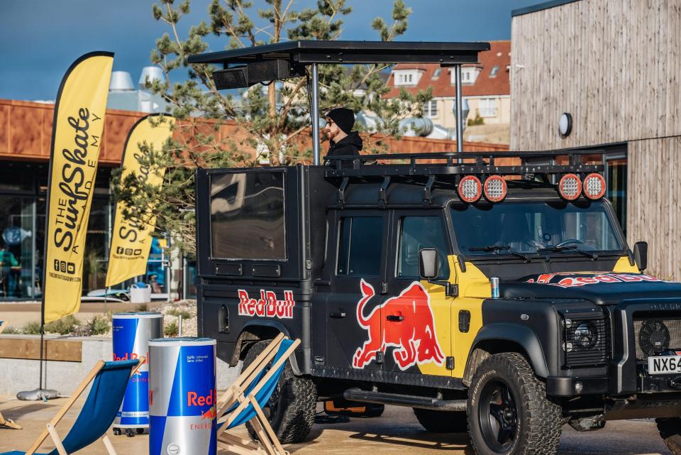 Red Bull branded vehicle setup